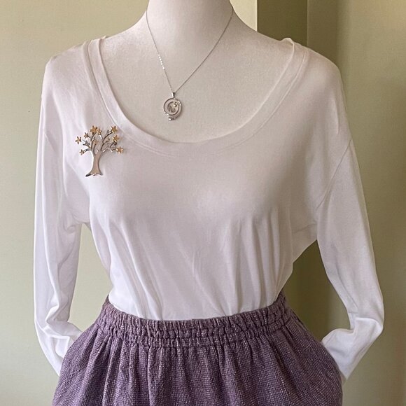 Gorgeous Starlit Treetop Silver and Gold Tone Brooch Pin - Picture 2 of 7